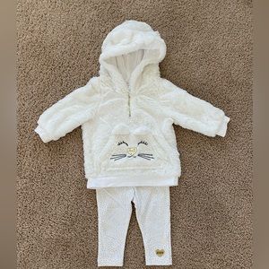 Juicy Couture Baby 2 Piece Faux Fur Hoodie and Leggings Set
